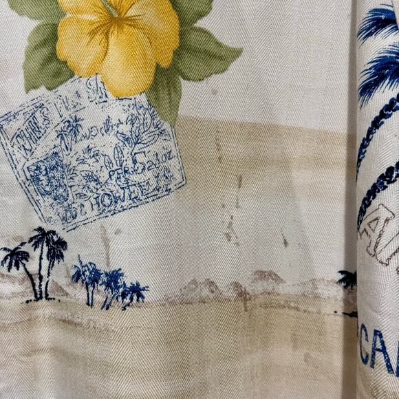 Havana Jack's Cafe Women's Hawaiian Shirt NWT XL Knot Front Crop Tan Yellow READ - Picture 9 of 9